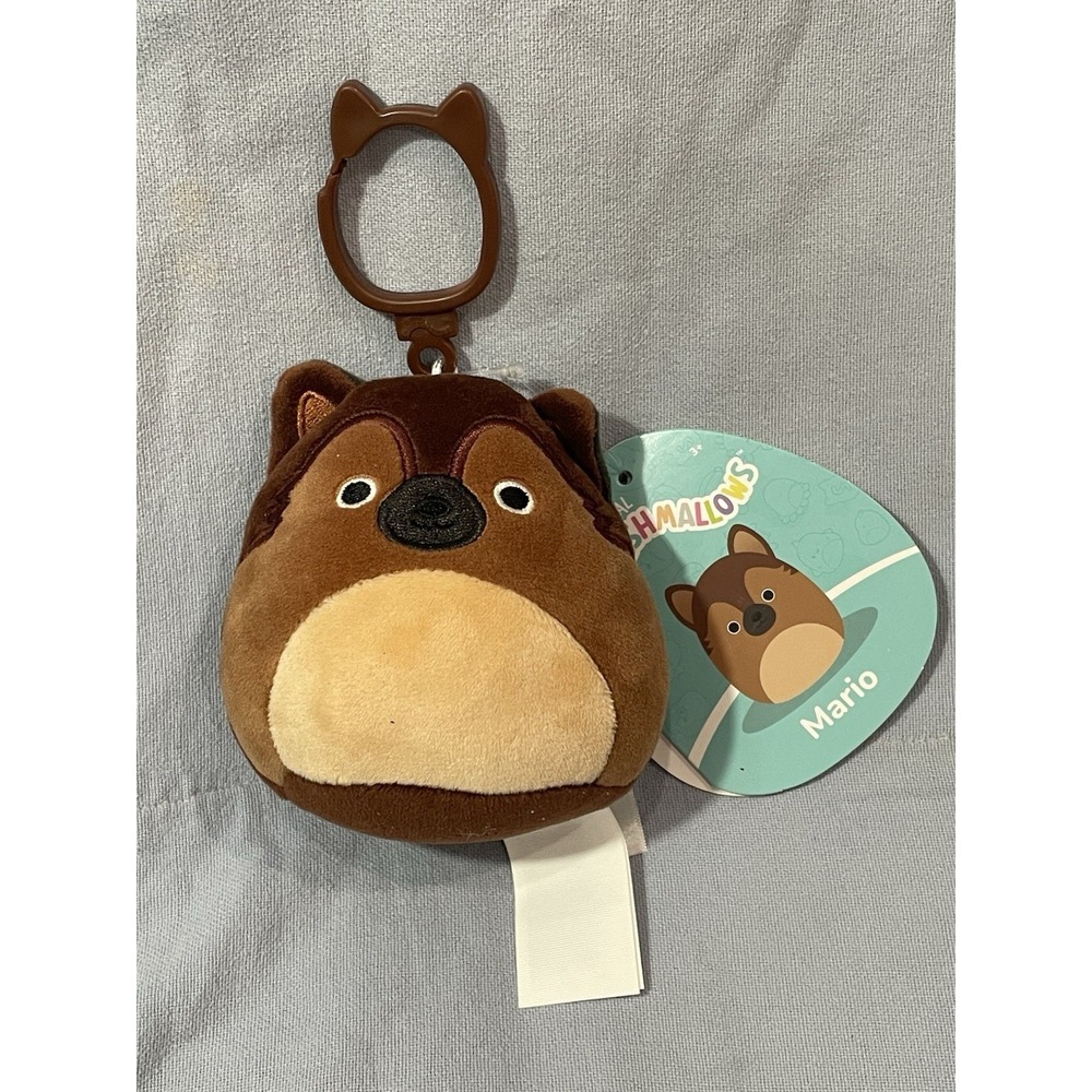 NEW Squishmallows Mini‎ Plush 3.5" Clip On Keychain Bag Tag - Mario